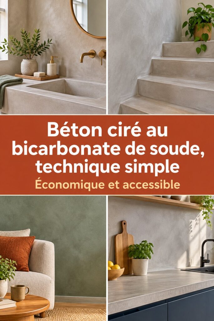Béton ciré au bicarbonate de soude, technique simple