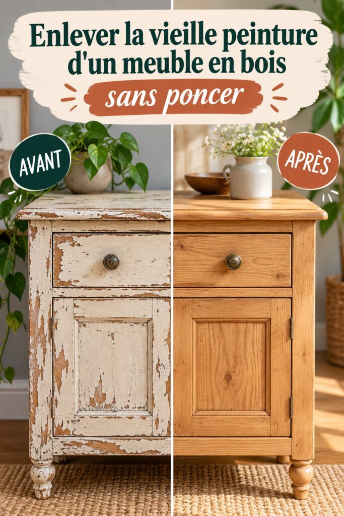 Enlever la vieille peinture d&rsquo;un meuble en bois