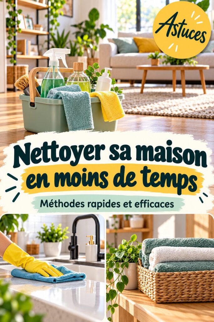 Personne utilisant des outils de nettoyage pour un ménage rapide