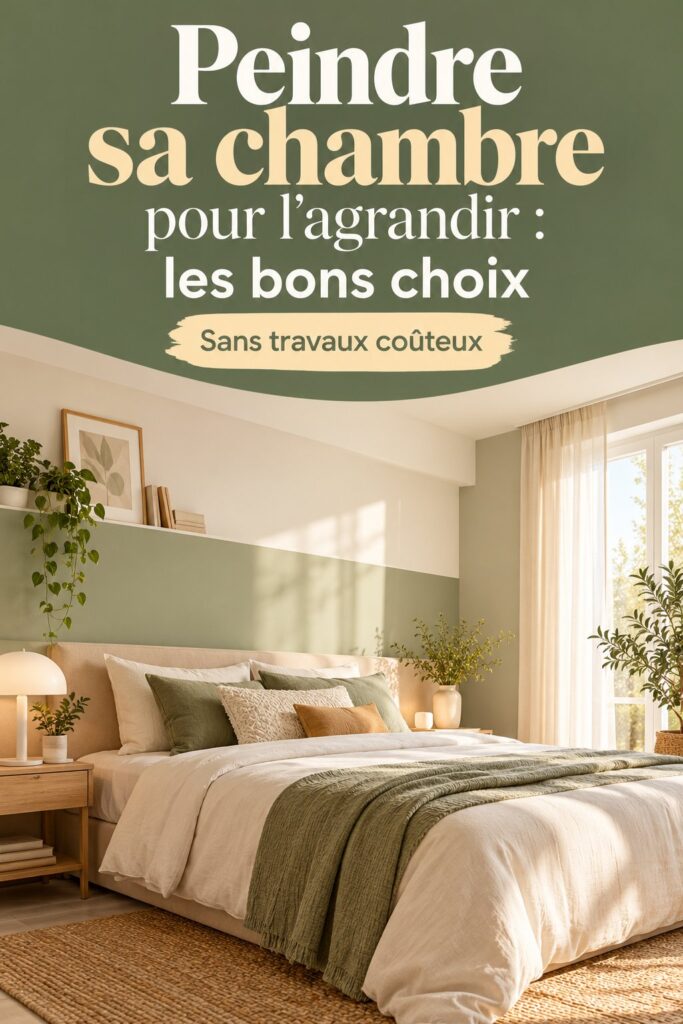 Chambre peinte en couleurs claires pour un effet d'agrandissement visuel