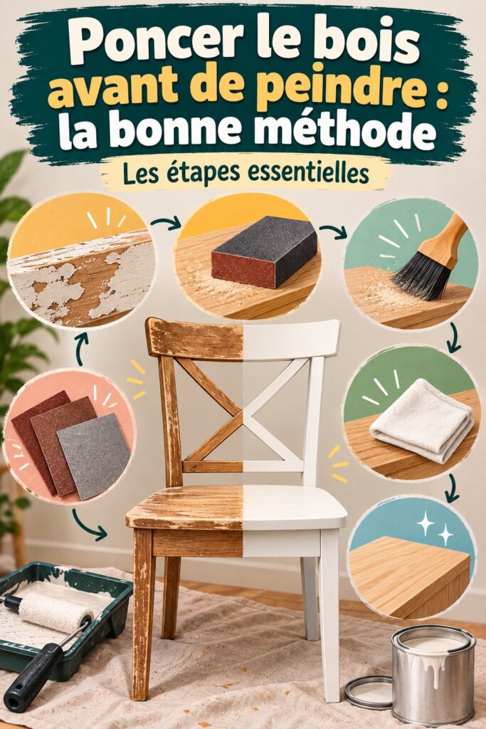Ponçage du bois avant peinture : méthode efficace