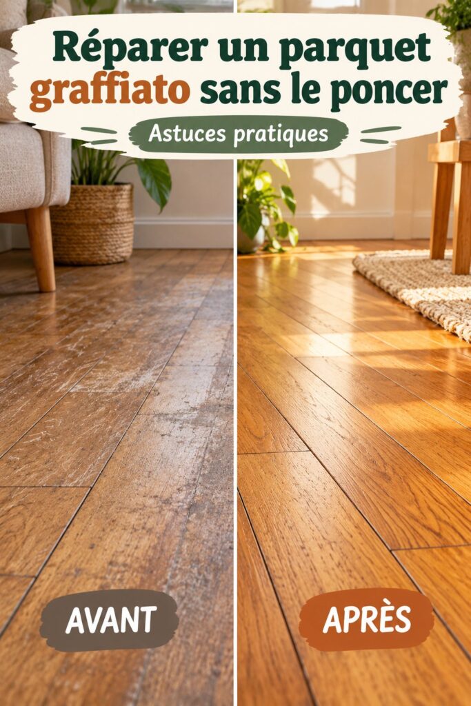 Réparer un parquet graffiato sans le poncer